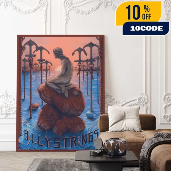 Billy Strings Copenhagen Denmark Poolen Concert Poster October 5 2025 The Graphite Club Official Artwork By Jake Rathkamp Poster Canvas Home Decor