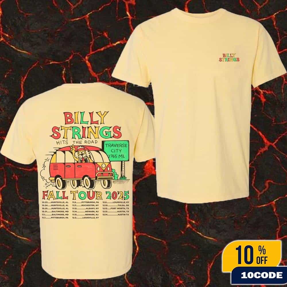 Billy Strings Fall 2025 Seeing Flower Tee With Dates Champagne Rodman Classic Two Sided T-Shirt Billy Strings Fall 2025 Seeing Flower Tee With Dates Champagne Rodman Classic Two Sided T-Shirt