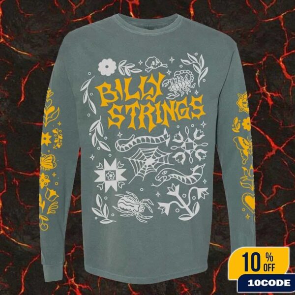 Billy Strings Fall 2025 Tour North American Merch Flash Long Sleeve Tee Shirt