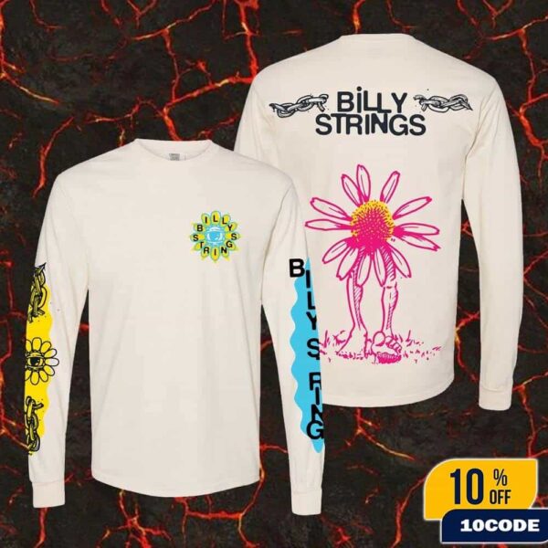 Billy Strings Fall 2025 Tour North American Merch Seeing Flower Long Sleeve Tee, T-Shirt