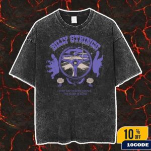 Billy Strings Fall 2025 Tour North American Merch Steering Wheel Tee They Say Heaven Knows The Road Is Slow Washed T-Shirt