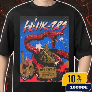 Blink-182 Missionary Impossible Tour 2025 California Event Poster On October 4 2025 At Acrisure Arena Thousand Palms Artwork By Cristian Alarcon D Merch Unisex T-Shirt