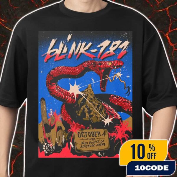Blink-182 Missionary Impossible Tour 2025 California Event Poster On October 4 2025 At Acrisure Arena Thousand Palms Artwork By Cristian Alarcon D Merch Unisex T-Shirt