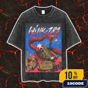 Blink-182 Missionary Impossible Tour 2025 California Event Poster On October 4 2025 At Acrisure Arena Thousand Palms Artwork By Cristian Alarcon D Vintage Washed Unisex T-Shirt