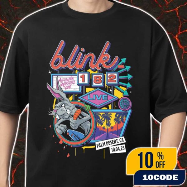 Blink-182 Missionary Impossible Tour 2025 California Event Tee On October 4 2025 At Acrisure Arena Thousand Palms Artwork By Alex Tillbrook Merch Unisex T-Shirt