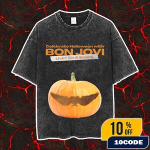 Bon Jovi Celebrate Halloween 2025 Livin’ On A Scare Vintage Washed Unisex T-Shirt Bon Jovi Celebrate Halloween 2025 Livin’ On A Scare Vintage Washed Unisex T-Shirt