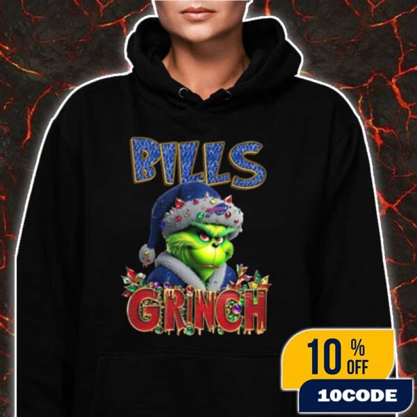 Buffalo Bills Grinch Christmas Hoodie Unisex Pullover Sweatshirt Holiday Gift For NFL Football Fans