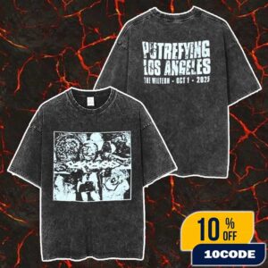 Carcass North American Putrefaction 2025 Tour On October 1 2025 At The Wiltern Los Angeles CA With Nails x Brujeria x Necrot x Mongrel Event Concert Tee Washed T-Shirt