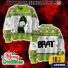 Charli XCX Brat Ugly Christmas Sweater Neon Green Holiday Knit Festive Music Merch Gift