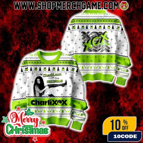 Charli XCX How She Stole Christmas Ugly Christmas Sweater Music Fan Holiday Pullover