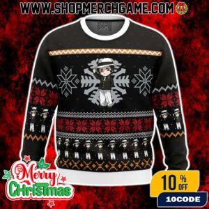Chibi Christmas Muzan Kibutsuji Demon Slayer Ugly Christmas Sweater Kimetsu No Yaiba Anime Fair Isle Demon King Holiday Knit Pullover Gift