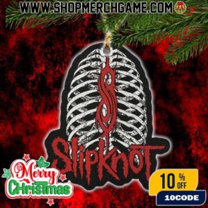 Christmas Tree Ornament Slipknot Design Ribcage Skeleton Logo Ceramic Holiday Decoration Metal Music Gift Collectible For Maggots And Rock Fans