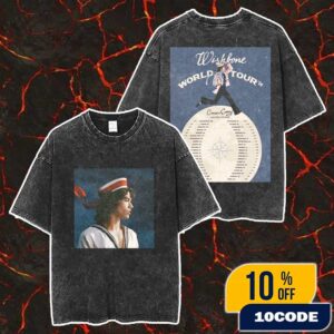 Conan Gray Wishbone World Tour 2025-2026 With Esha Tewari Poster Tour Dates Merch Unisex Two Sided Washed T-Shirt