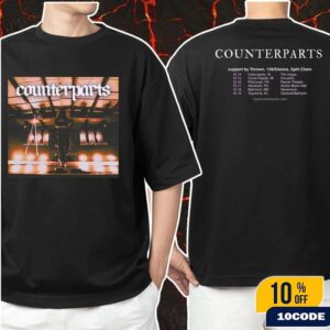 Counterparts Heaven Let Them Die Tour 2025 In US With Thrown, 156 Silence And Split Chain Unisex Two Sides T-Shirt