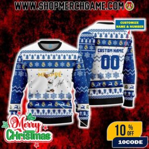 Custom Soccer Ugly Christmas Sweater Kylian Mbappe Breakdancing Design Holiday Knit Jumper