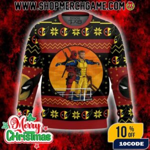 Deadpool And Wolverine Titanic Moment Ugly Christmas Sweater Knitted Holiday Pullover Gift
