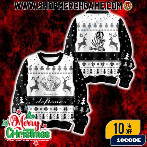 Deftones Diamond Eyes Romantic Dreams Ugly Christmas Sweater Band Holiday Knit Pullover