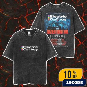 Destroy All Lines Presents Electric Callboy Australia Tanzneid World Tour With Ice Nine Kills x Coldrain Poster September Tour Dates 2026 Merch Unisex Two Sided Washed T-Shirt