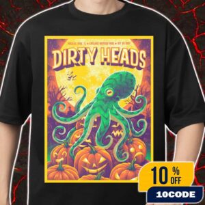 Dirty Heads Poster Concert Show On October 26 2025 At England Brothers Park Pinellas Park FL Artwork By Jon Wilcox Halloween Theme Merch Unisex T-Shirt