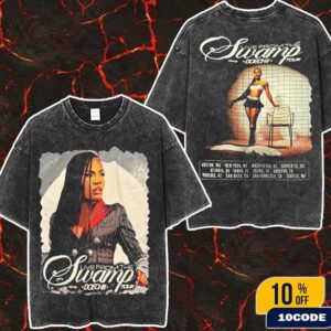 Doechii Live From The Swamp Tour 2025 Merch Washed Two Sides T-Shirt Doechii Live From The Swamp Tour 2025 Merch Washed Two Sides T-Shirt