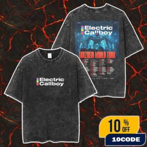 Electric Callboy Australia Tanzneid World Tour Poster Tour Dates 2025-2026 Merch Unisex Two Sided Washed T-Shirt
