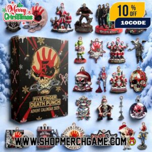 Five Finger Death Punch Advent Calendar 2025 Christmas Countdown 24 Collectible Ornaments Heavy Metal Holiday Figurines FFDP Band Merchandise Limited Edition Gift