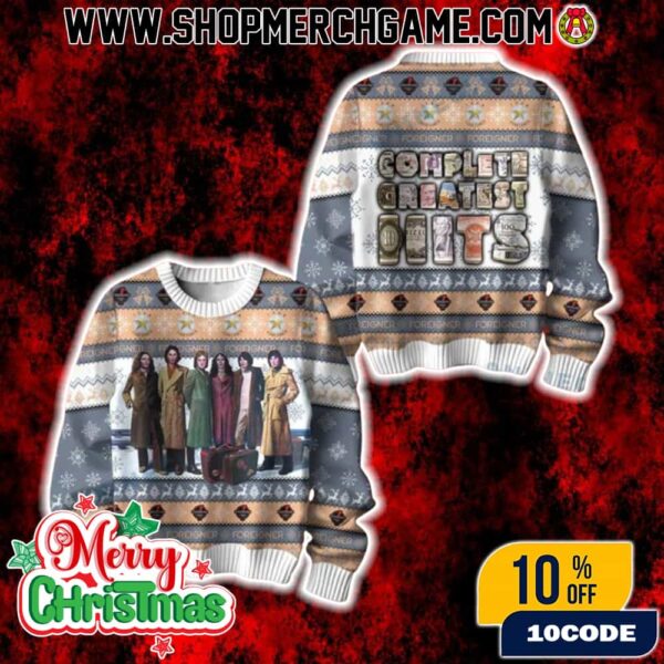 Foreigner Complete Greatest Hits Ugly Christmas Sweater Rock Band Holiday Jumper Knitted Pullover