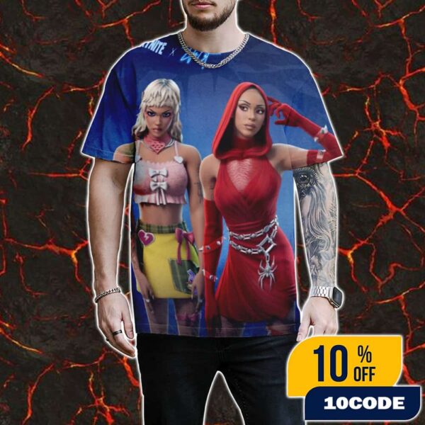 Fortnite x Doja Cat Skins Revealed Fortnitemares 2025 Poster On October 2025 Mother Of Thorns All Over Print Graphic T-Shirt, Hoodie