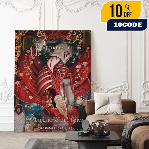 Frankenstein New Movie By Guillermo del Toro Poster Artwork By James Jean Netflix Release November 7 2025 Poster Canvas Home Decor