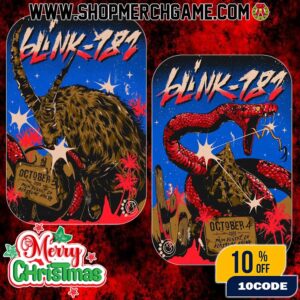 Full Shows Event Poster Blink-182 Missionary Impossible Tour 2025 California On October 4-5 2025 At Acrisure Arena Thousand Palms Artwork By Cristian Alarcon D Fan Card