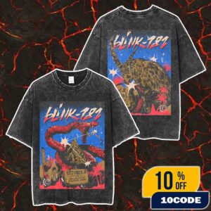 Full Shows Event Poster Blink-182 Missionary Impossible Tour 2025 California On October 4-5 2025 At Acrisure Arena Thousand Palms Artwork By Cristian Alarcon D Two Sides T-Shirt