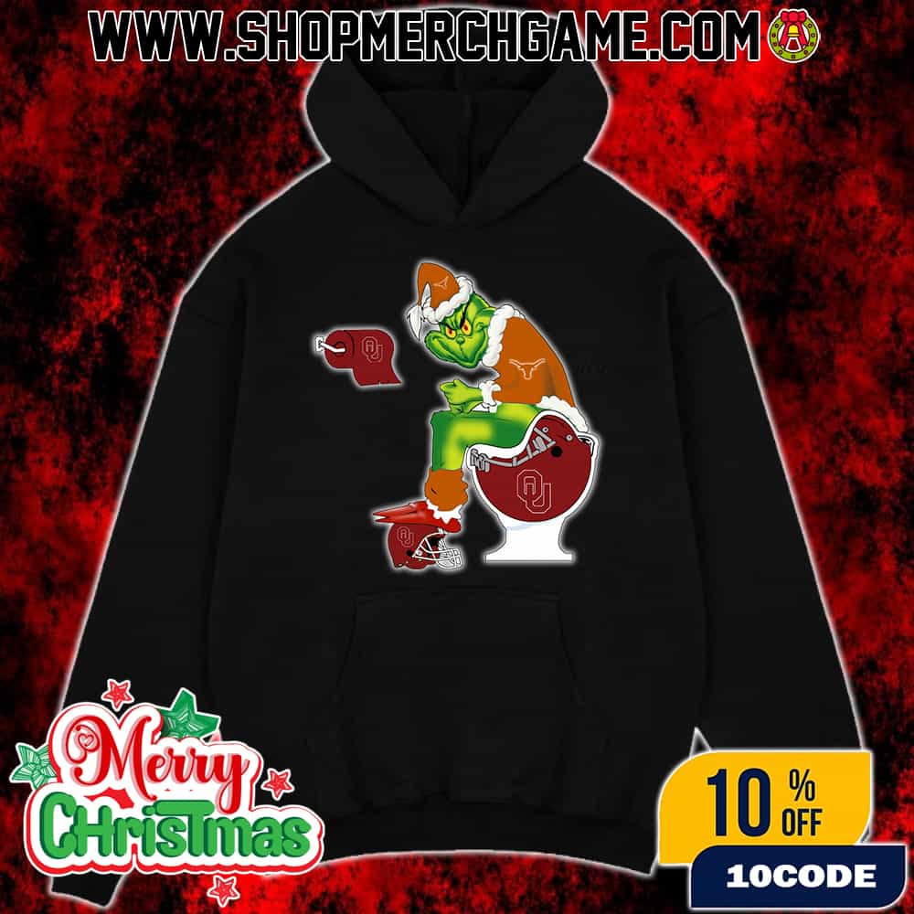 Grinch Christmas Hoodie Black Texas Longhorns Sitting On Toilet Oklahoma Sooners Holiday Sweatshirt Funny College Football NCAA Grinch Christmas Hoodie Black Texas Longhorns Sitting On Toilet Oklahoma Sooners Holiday Sweatshirt Funny College Football NCAA