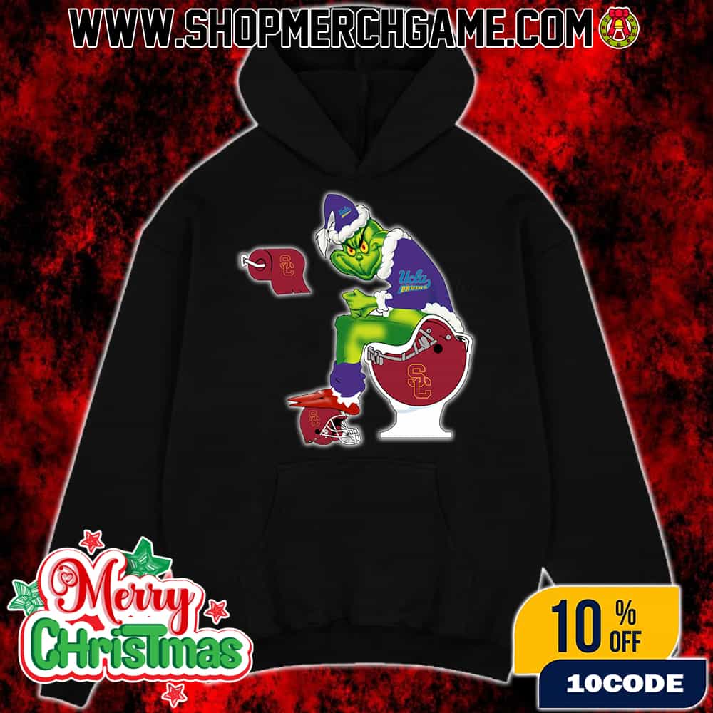 Grinch Christmas Hoodie Black UCLA Bruins Sitting On Toilet USC Trojans Holiday Sweatshirt Funny College Football NCAA Grinch Christmas Hoodie Black UCLA Bruins Sitting On Toilet USC Trojans Holiday Sweatshirt Funny College Football NCAA
