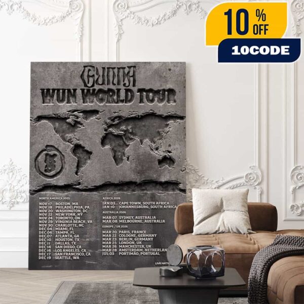 Gunna Wun World Tour On November 2025 To July 2026 Poster Tour Dates The Last Wun Album North America Africa Australia Europe Concert Poster Canvas Home DecorGunna Wun World Tour On November 2025 To July 2026 Poster Tour Dates The Last Wun Album North America Africa Australia Europe Concert Poster Canvas Home Decor