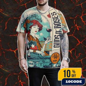 Guns N’ Roses Because What You Want And What You Get Are Two Completely Different Things Tour Satiago Event Poster On October 14 2025 At Estadio National Chile 3D T-Shirt