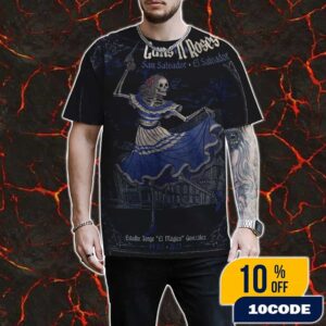 Guns N’ Roses San Salvador Event Poster Show Artwork On October 4 2025 Estadio Jorge El Magico Gonzalez La Catrina World Tour All Over Print Graphic T-Shirt, Hoodie