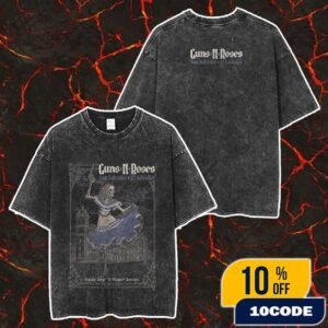 Guns N’ Roses San Salvador Event Poster Show Artwork On October 4 2025 Estadio Jorge El Magico Gonzalez La Catrina World Tour Merch Unisex Two Sided Washed T-Shirt