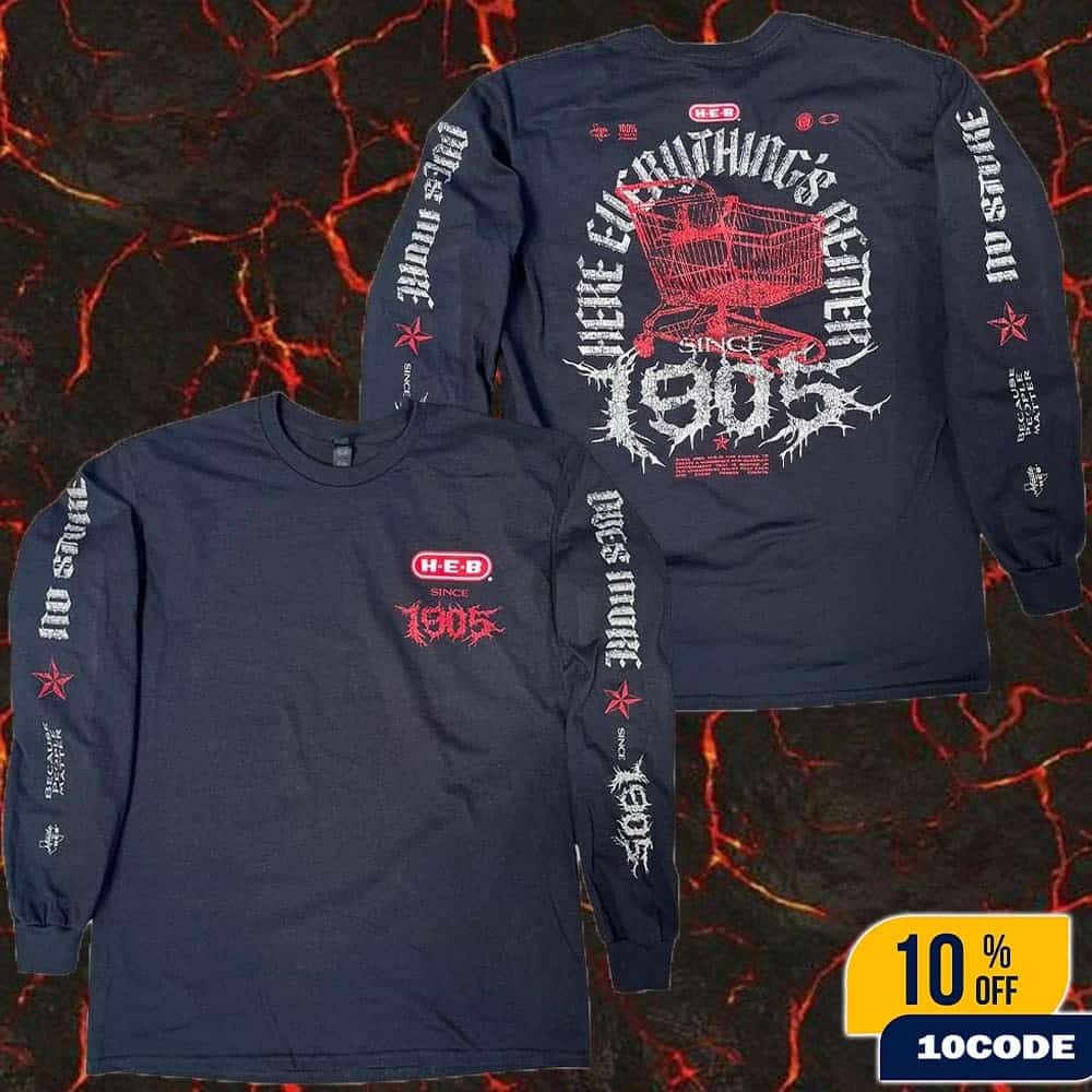 HEB Metal Tee Austin Texas x Connor Dwyer With The Health Alliance 2025 Shopping Cart Art Merch Long Sleeve Tee, T-Shirt HEB Metal Tee Austin Texas x Connor Dwyer With The Health Alliance 2025 Shopping Cart Art Merch Long Sleeve Tee, T-Shirt