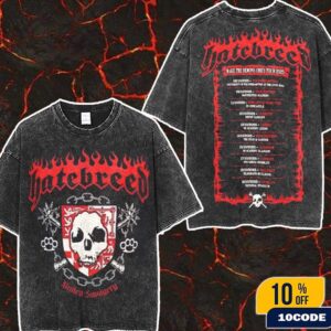 Hatebreed United Savagery Make The Demons Obey Tour 2025 Merch Tee Dates List Back Washed Two Sides T-Shirt