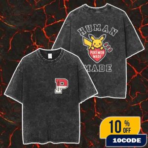 Human Made x Pokemon New Collection 2025 Merch Unisex Two Sided Washed T-Shirt