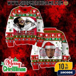 I Saw Diddy Kissing Santa Ugly Christmas Sweater Funny Rap Music Holiday Knit Pullover