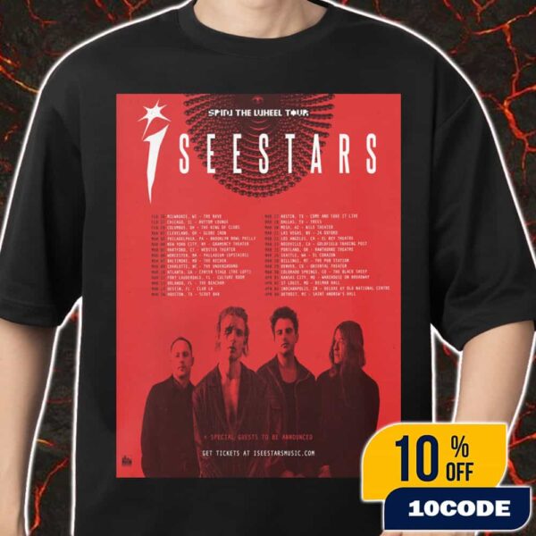 I See Stars Official Poster The Wheel 6th Album Spin The Wheel Tour 2026 Tour Dates Merch Unisex T-Shirt