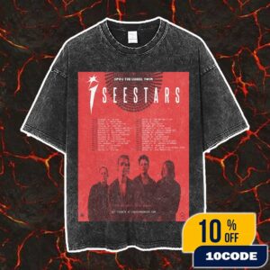 I See Stars Official Poster The Wheel 6th Album Spin The Wheel Tour 2026 Tour Dates Vintage Washed Unisex T-Shirt