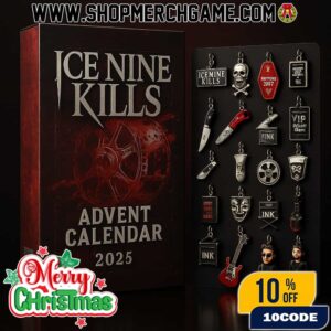 Ice Nine Kills Advent Calendar 2025 Horror Metal Band Merch 24 Day Countdown Keychain Set Christmas Gift For Metalcore Fans