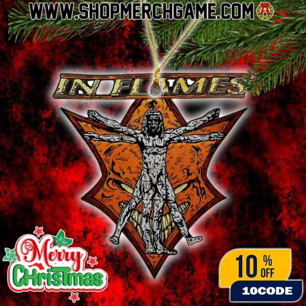 In Flames Jesterhead Christmas Ornament Logo Design Holiday Decoration Crucified Jester Mascot Melodic Death Metal Band Collectible Tree Ornament Gift For Metal Music Fans