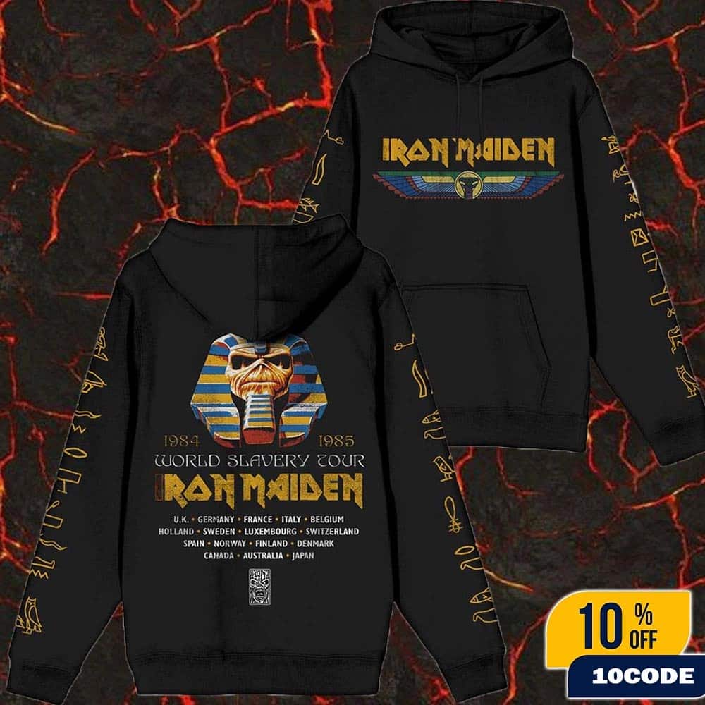 Iron Maiden 50th Anniversary World Slavery Tour 85 85 Powerslave Pharaoh Eddie Merch Unisex Hoodie, T-Shirt Iron Maiden 50th Anniversary World Slavery Tour 85 85 Powerslave Pharaoh Eddie Merch Unisex Hoodie, T-Shirt