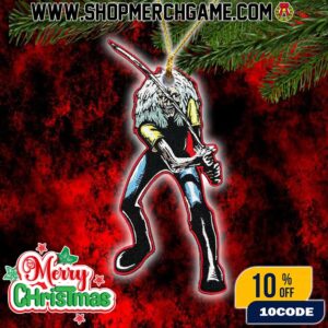 Iron Maiden Eddie The Head Christmas Ornament Soldier Warrior Design Holiday Decoration Heavy Metal Band Collectible Tree Ornament Gift For Metal Music Fans Merry Christmas Decor