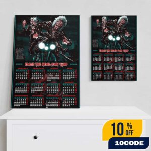 Iron Maiden Eddie The Head Fan Club Artwork One Page Calendar 2026 Full Sizes Motorcycle Poster By Cristian Kenneth Glen Crusader Art Poster Canvas Home Decor