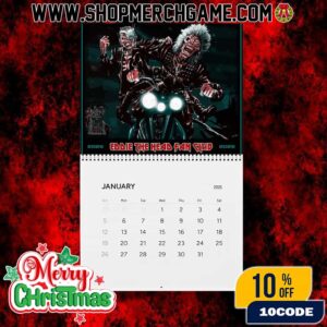 Iron Maiden Eddie The Head Fan Club Poster Calendar 2026 Motorcycle Artwork By Cristian Kenneth Glen Crusader Art Home-Room Decor Calendar
