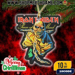Iron Maiden Piece Of Mind Christmas Ornament Ceramic Holiday Decoration Eddie Lobotomy Chains Straightjacket Design Tree Ornament Collectible Gift For Heavy Metal Fans